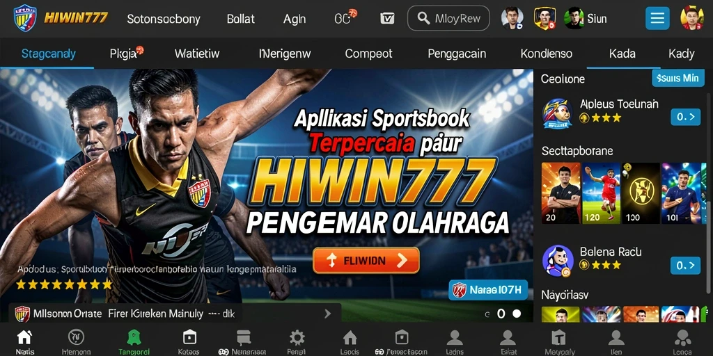 Tampilan screenshot utama HIWIN777 menampilkan gameplay menarik dari taruhan olahraga.