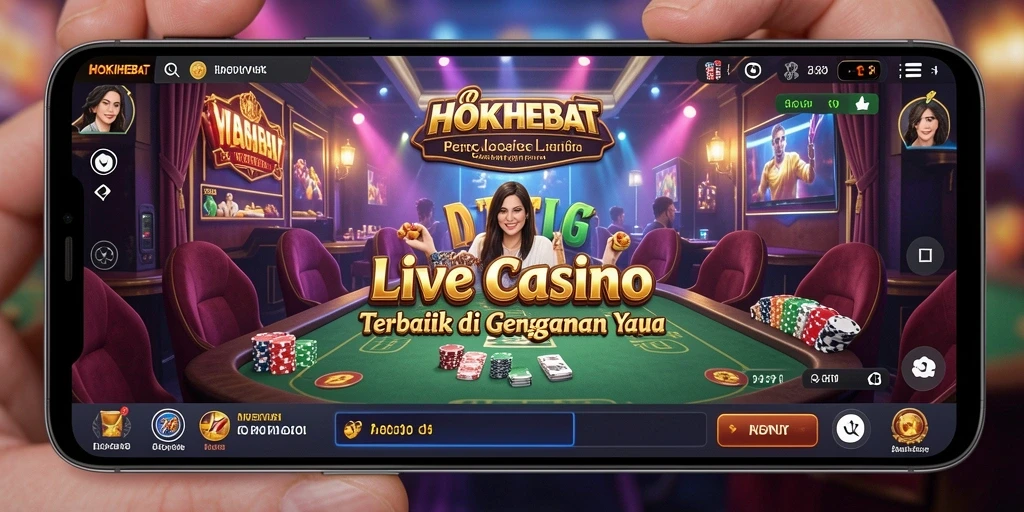 Tampilan gameplay HOKIHEBAT yang mendebarkan di kasino langsung.