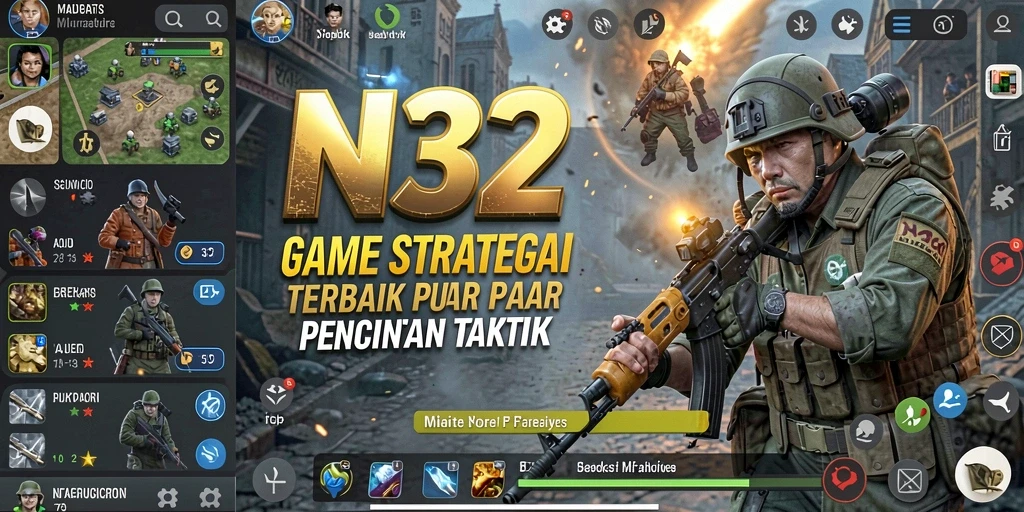 Tampilan menarik dari gameplay strategi N32 yang mendebarkan.