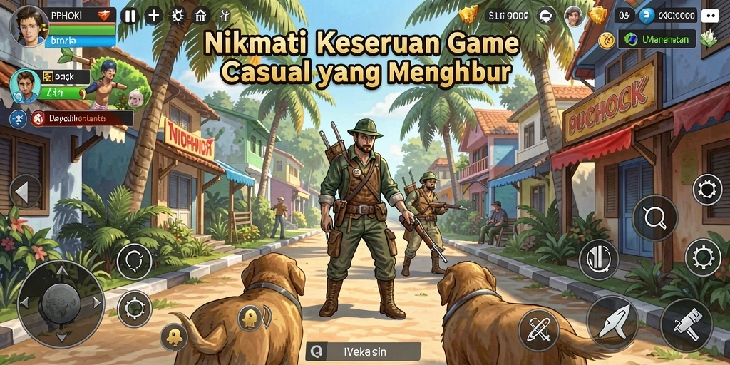 Screenshot gameplay PPHOKI yang menyenangkan dan penuh warna.