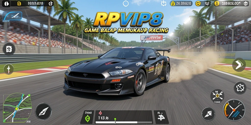 Tampilan gameplay RPVIP8 yang mendebarkan dan penuh aksi balap.