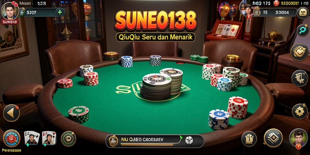 Screenshot SUNEO138 menampilkan momen seru dalam permainan QiuQiu.