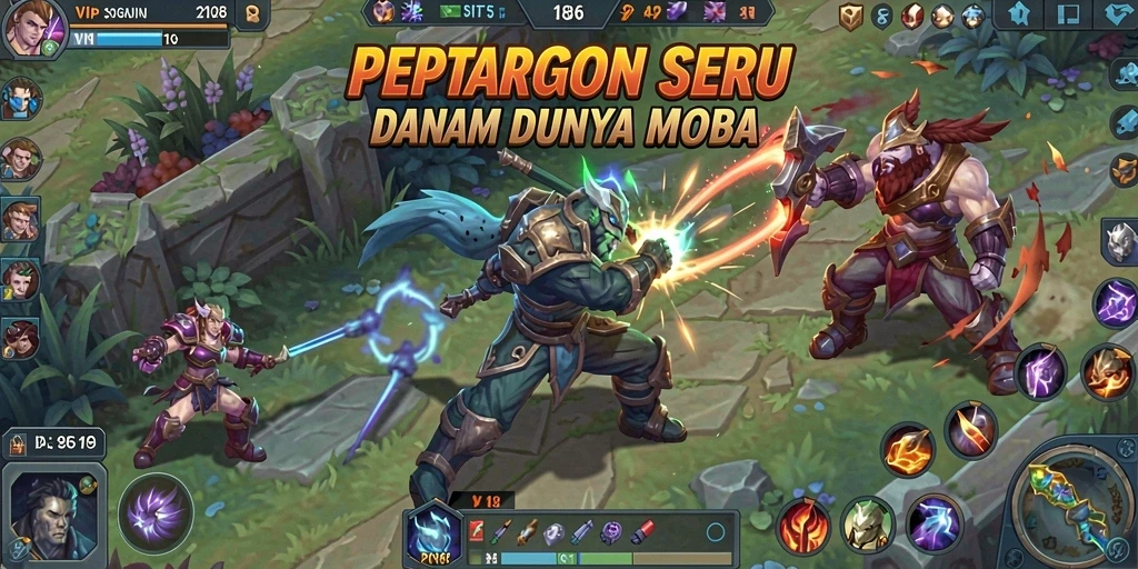 Tangkapan layar menampilkan aksi seru dalam permainan MOBA VIP188.